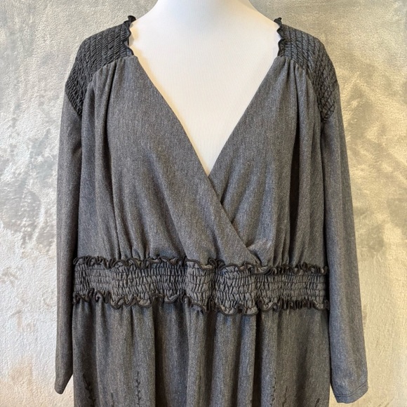 Cottagecore Embellished Stretch Floral Monochrome Wmn’s Dress Sz 3X - Picture 2 of 10